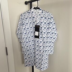 Boy’s Blue and White Patterned Kurta, Size 4Y